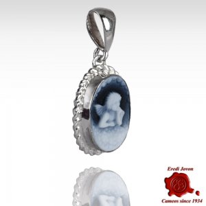 Guardian Angel Blue Cameo Necklace 2