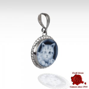 Blue Cameo Kitty Cat 2