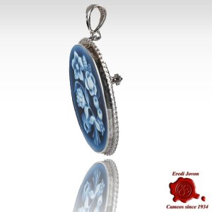 Bouquet Blue Cameo Brooch 2