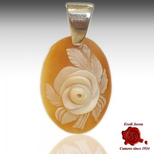 Shell Rose Cameo Pendant 2