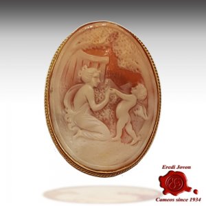 Venus and Cupid Cameo Brooch