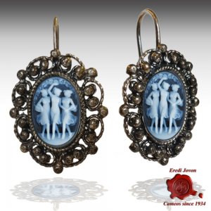 Three Graces Cameo Filigree Earrings 2