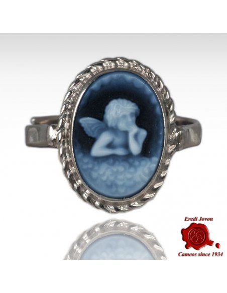 Guardian Angel Blue Cameo Ring