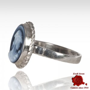 Blue Agate Silver Ring Angelica 2
