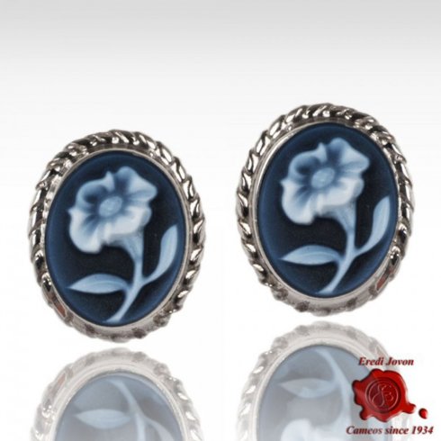 Lily Flower Cameo Earrings