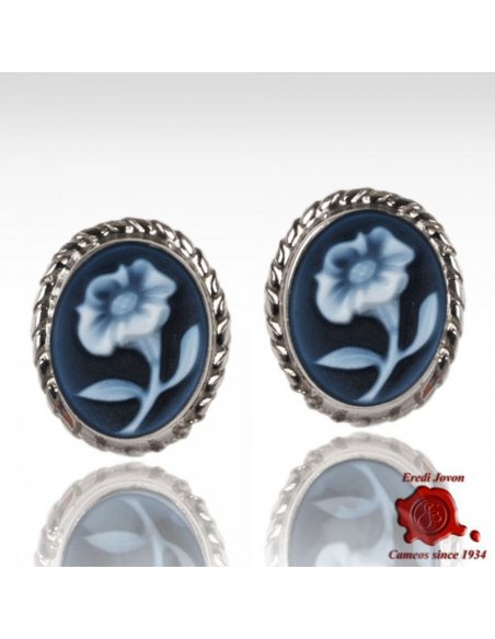 Lily Flower Cameo Earrings