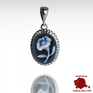 Lily Flower Cameo Pendant
