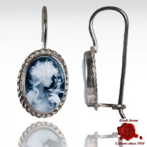 Blue Cameo Earrings Dangle 2