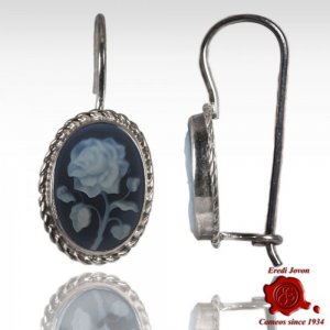 Orecchini Rosa Cammeo Argento 2