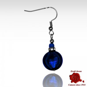 Orecchini Pendenti Perla Blu Rotonda 2