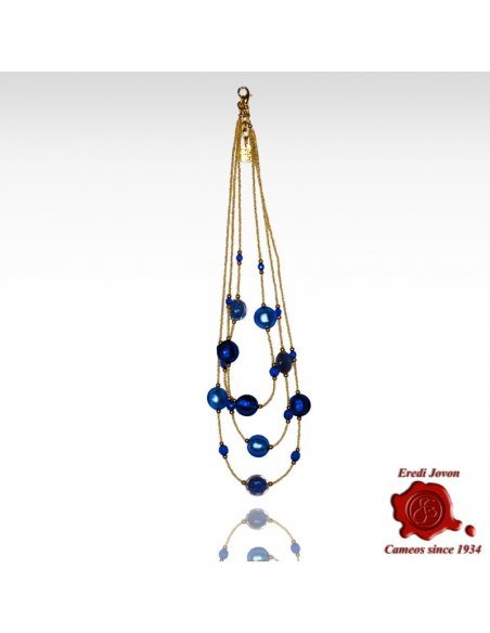 Three Lines Adjustable Venetian Glass Necklace