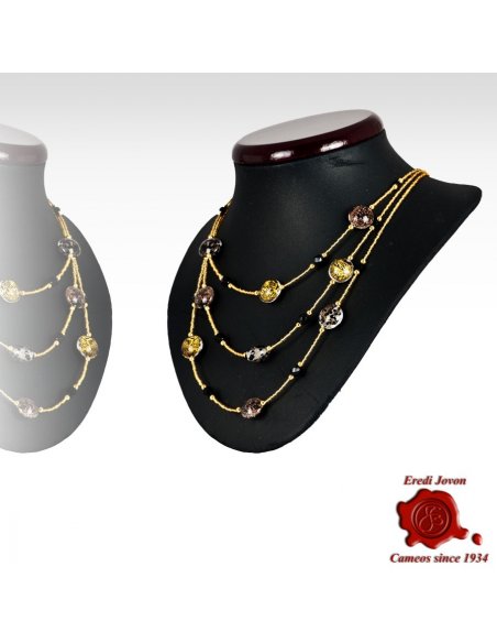 Collana Tre Fili Perle Vetro Veneziano Collana Tre Fili Perle Vetro Veneziano