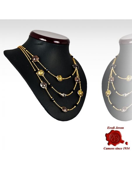 Collana Tre Fili Perle Vetro Veneziano Collana Tre Fili Perle Vetro Veneziano