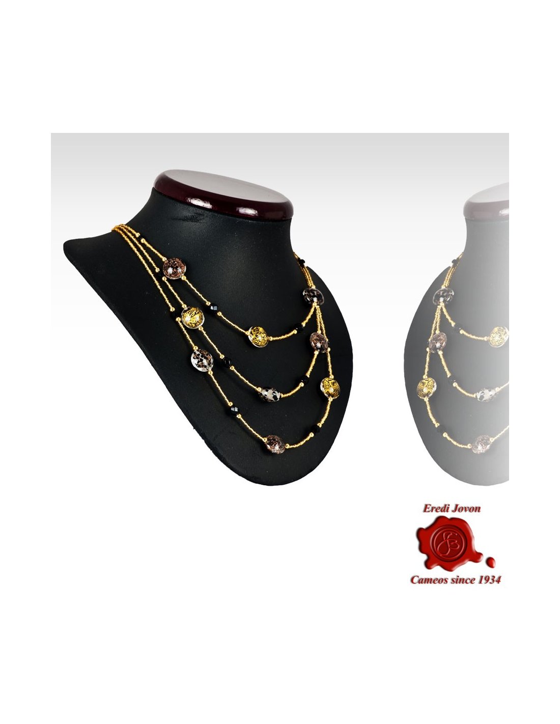 Collana Tre Fili Perle Vetro Veneziano Collana Tre Fili Perle Vetro Veneziano