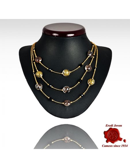 Collana Tre Fili Perle Vetro Veneziano Collana Tre Fili Perle Vetro Veneziano