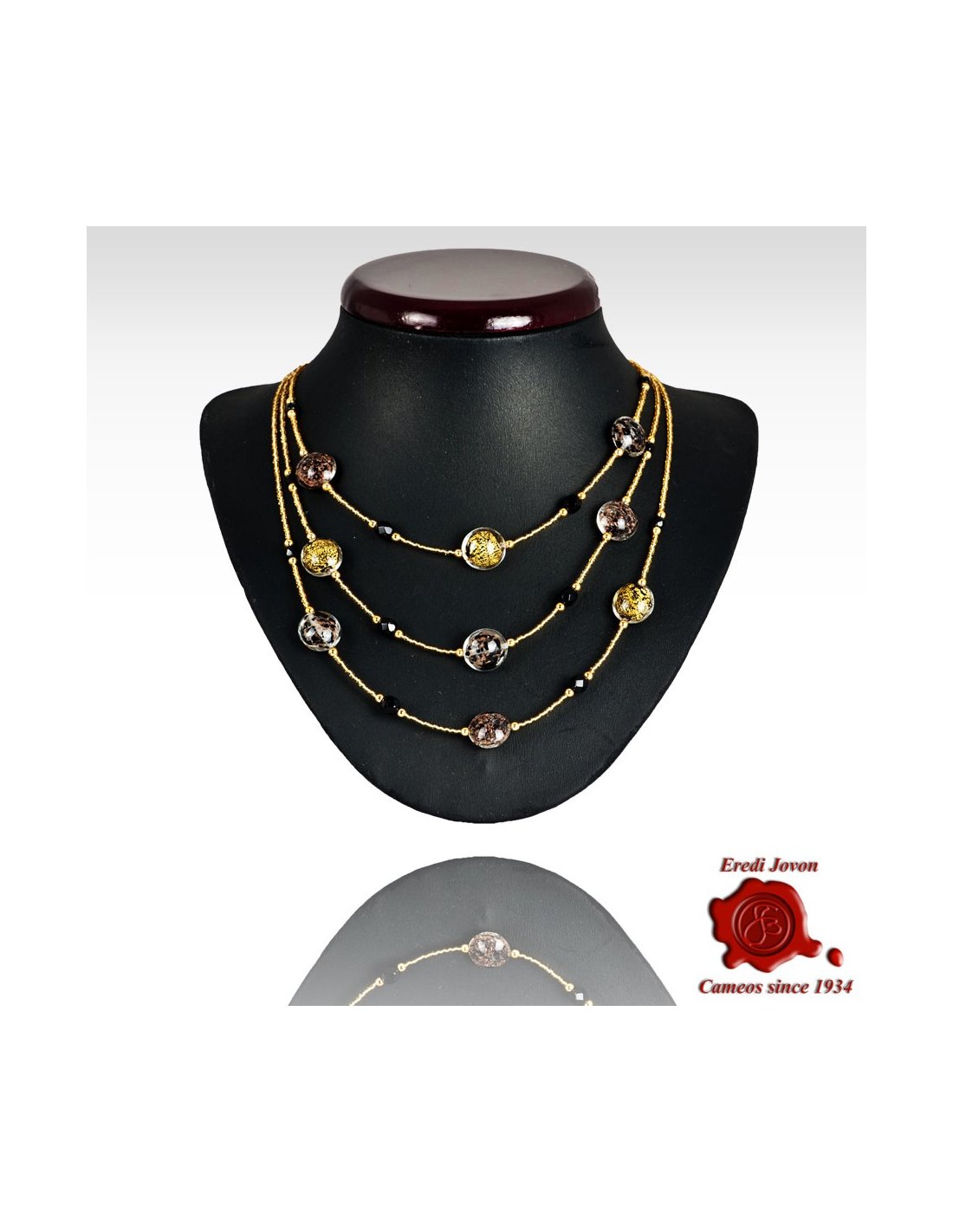 Collana Tre Fili Perle Vetro Veneziano Collana Tre Fili Perle Vetro Veneziano