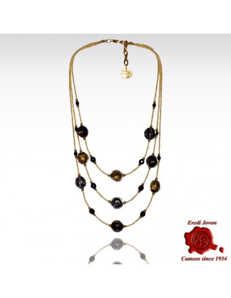 Collana Tre Fili Perle Vetro Veneziano Collana Tre Fili Perle Vetro Veneziano