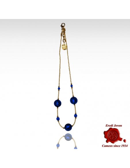 Venetian Blue Beads Adjustable Necklace