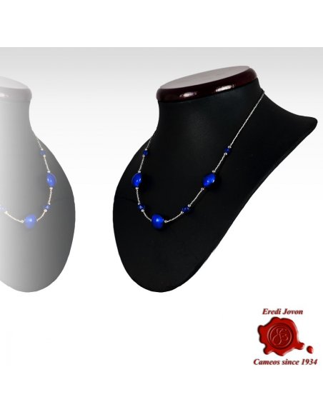 Venetian Blue Beads Adjustable Necklace
