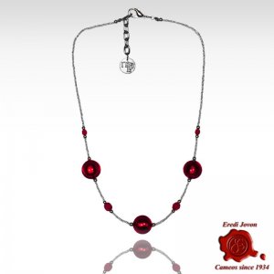 Ruby Venetian Glass Beads Necklace 2