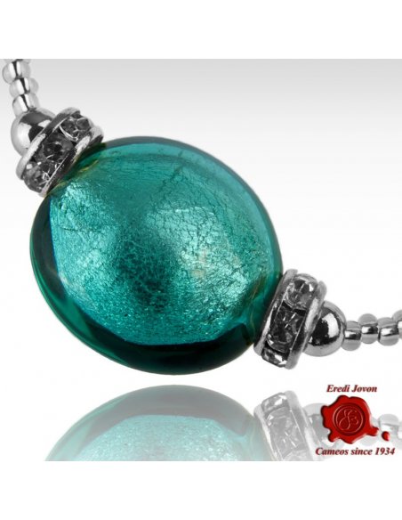Sea Green Venetian Round Beads Necklace