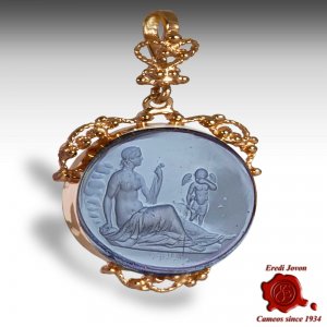 Murano Glass Intaglio Cameo Trinket Filigree Set