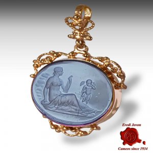 Murano Glass Intaglio Cameo Trinket Filigree Set 2