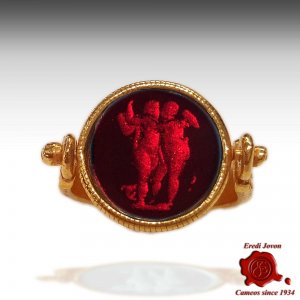Intaglio Murano Glass Ring Ancient Rome Style