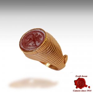 Intaglio Cameo Murano Ring Solid Set 2