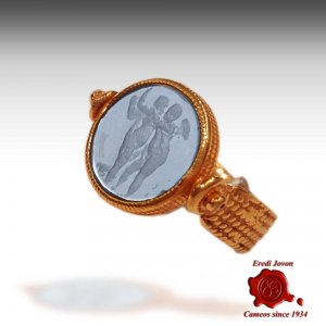Intaglio Murano Glass Ring Ancient Rome Style