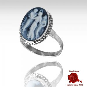 Three Graces Blue Cameo Ring
