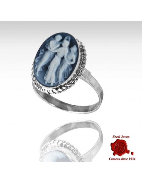 Three Graces Blue Cameo Ring