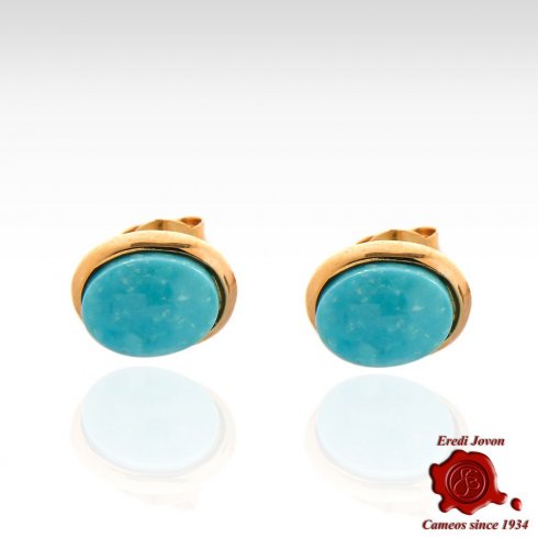 Turquoise Earrings Silver Gold Plated
