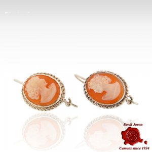Shell Cameo Dangle Earrings 2