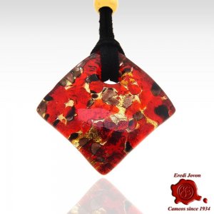 Murano Glass Necklace Red