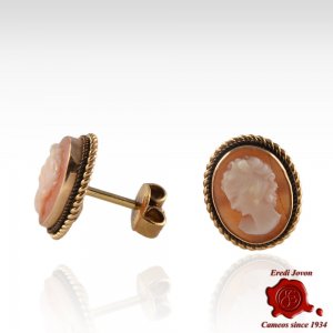 Antique Cammeo Earrings Gold 2