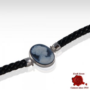  Blue Agate Cameo Bracelet 2