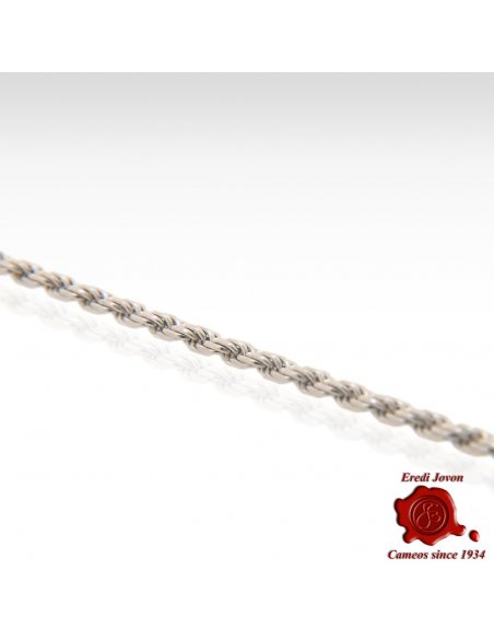 Peculiar Solid Silver Rhodium Chain Rope