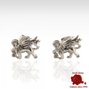 Saint Mark Winged Lion Stud Earrings