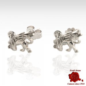 Saint Mark Winged Lion Stud Earrings 2