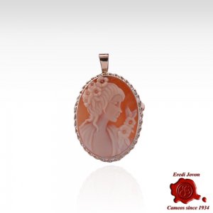 Oval Hand Carved Shell Cameo Trinket