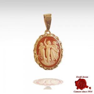 Ciondolo Unico Cammeo Conchiglia Oro