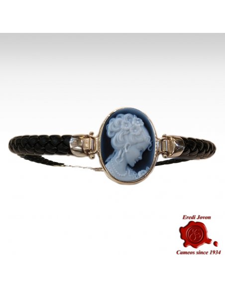  Blue Agate Cameo Bracelet