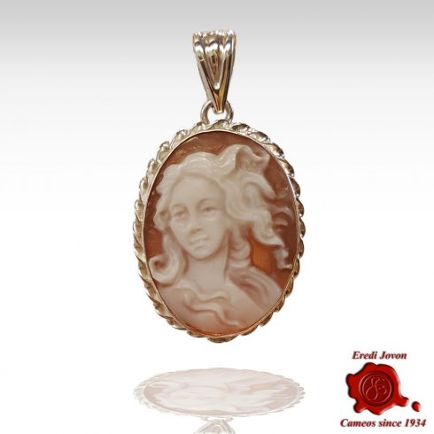 Birth of Venus cameo pendant silver