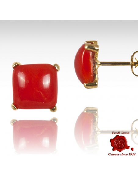 First Quality Italian Coral Stud Earrings
