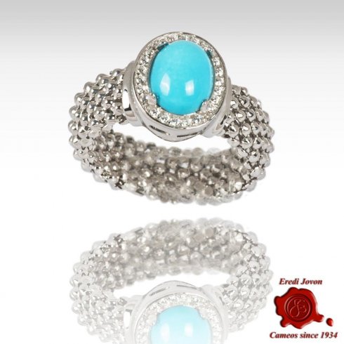 Cabochon Oval Turquoise Stone Ring