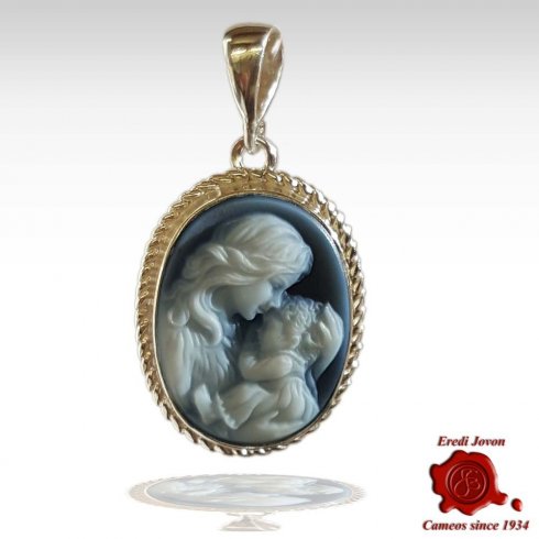 mother and baby cameo blue