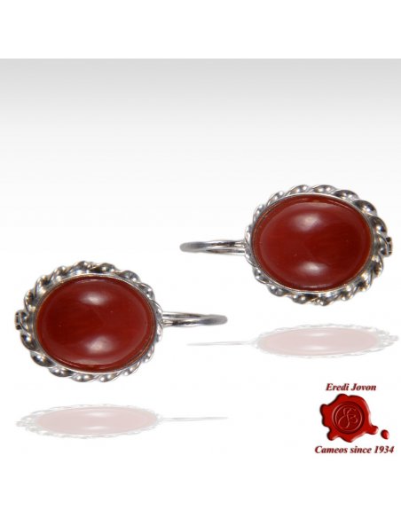 Red Coral 925 Silver Earrings