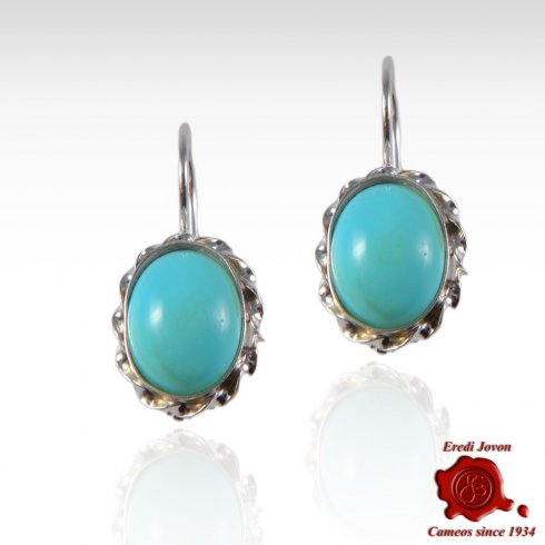 Turquoise dangle earings 925 silver set