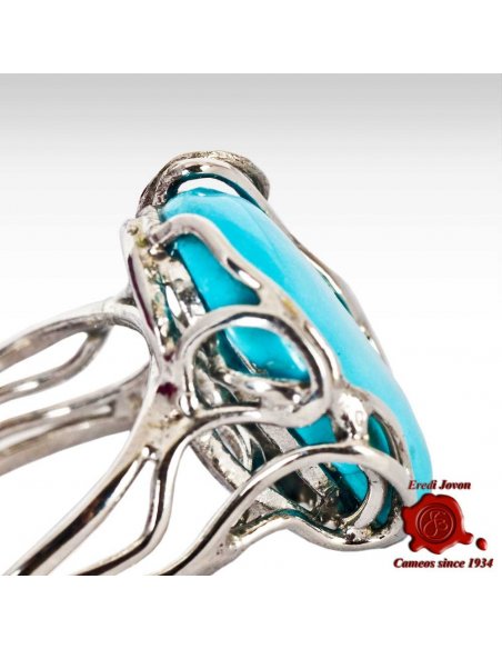 Genuine Turquoise Ring in Silver